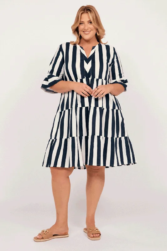Scout Tiered Dress in Voyager Tunics Satin smooth