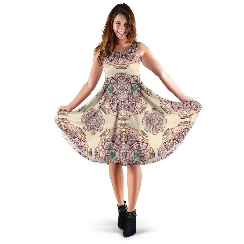 Sea Turtle Hawaiian Pattern Print Dress Tunics Floral girly