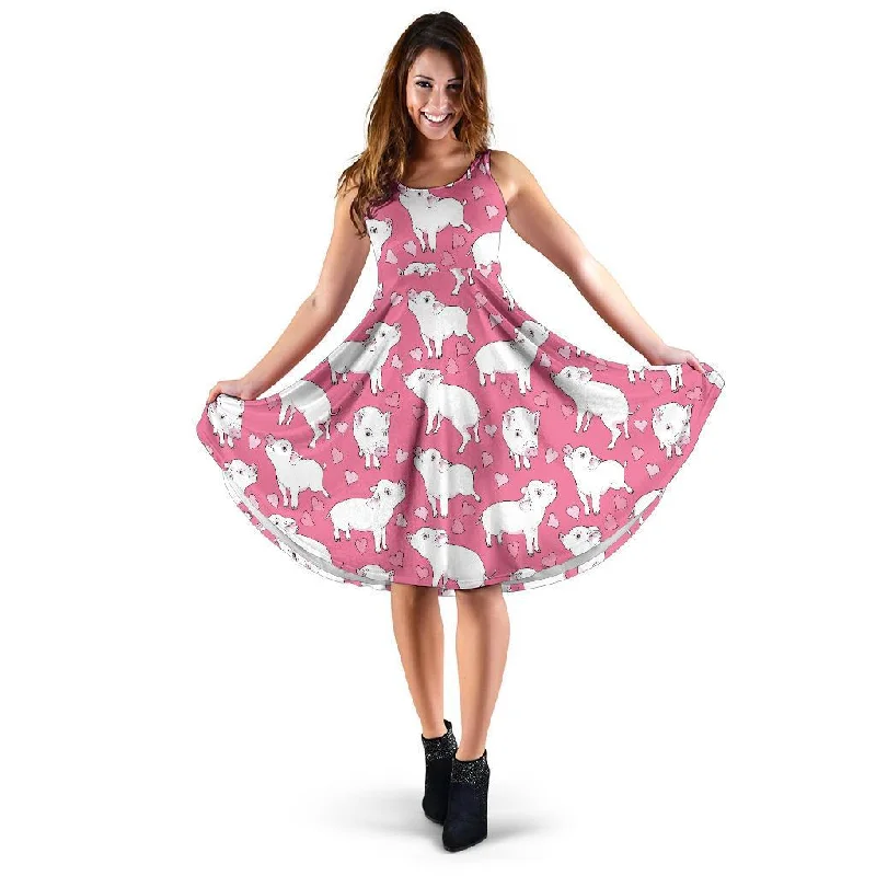 Pig Heart Pattern Print Dress Tunics Review highly