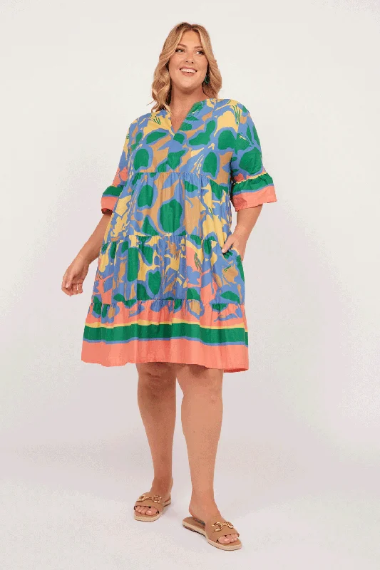 Scout Tiered Dress in Montego Bay Tunics Sophisticated sleek