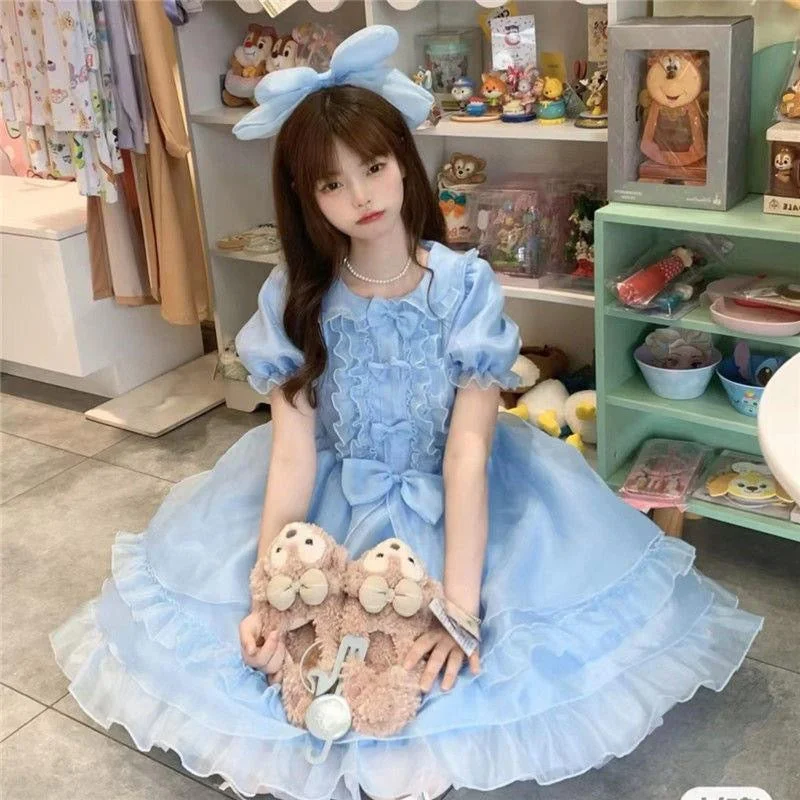 Blue + chest bow + bracelet