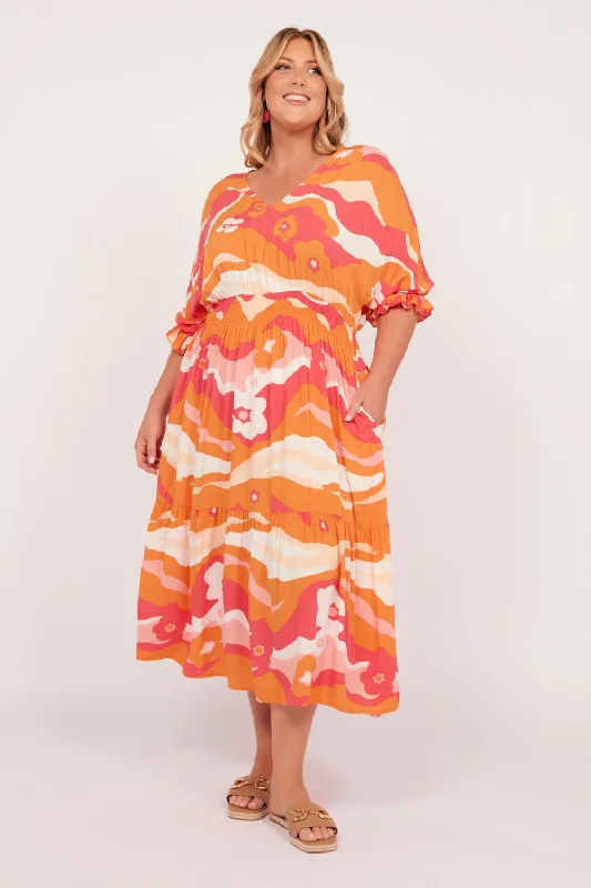 Cherry Blossom Dress in Solene Pink Tunics Chic elegant
