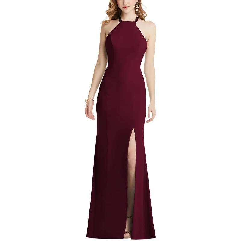 After Six Womens Halter Long Evening Dress Tunics Bridal satin