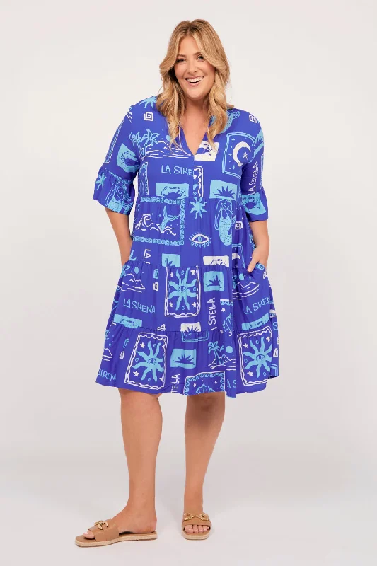 Scout Tiered Dress in Sea Breeze Tunics Practical easy-care