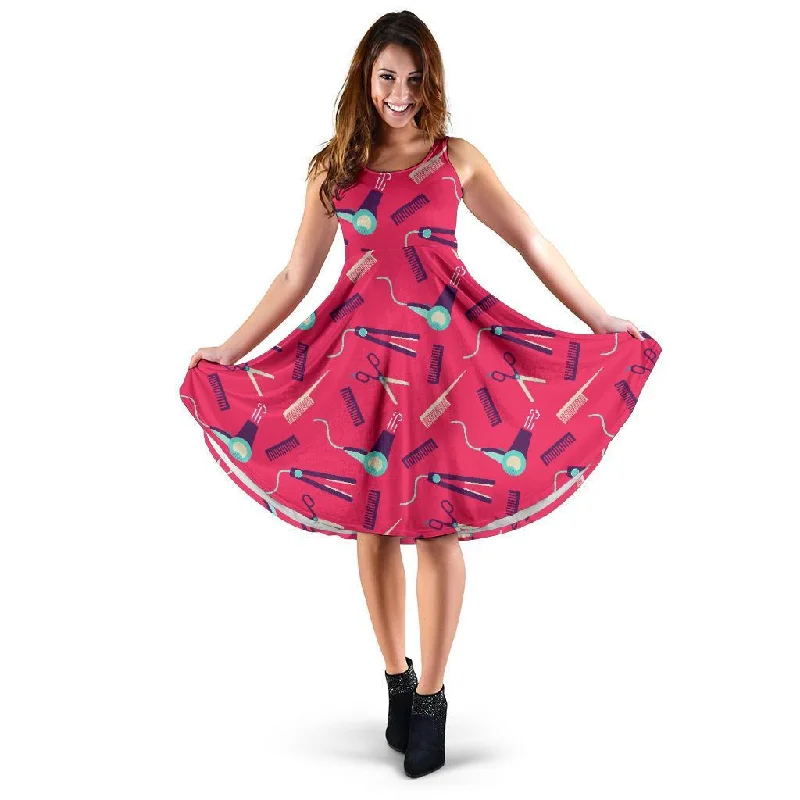 Print Pattern Hair Stylist Dress Tunics Polka dots