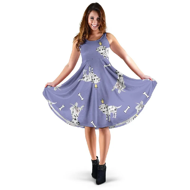 Puppy Dalmatian Dog Pattern Print Dress Tunics Stylish elegant