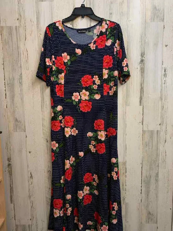 NINA LEONARD Dresses and Skirts Size L NAVY/HT PINK/WHT/PINK Floral LONG Dress Tunics Solid Classic NINA LEONARD Dresses and Skirts Size L NAVY/HT PINK/WHT/PINK Floral LONG Dress Tunics Solid Classic