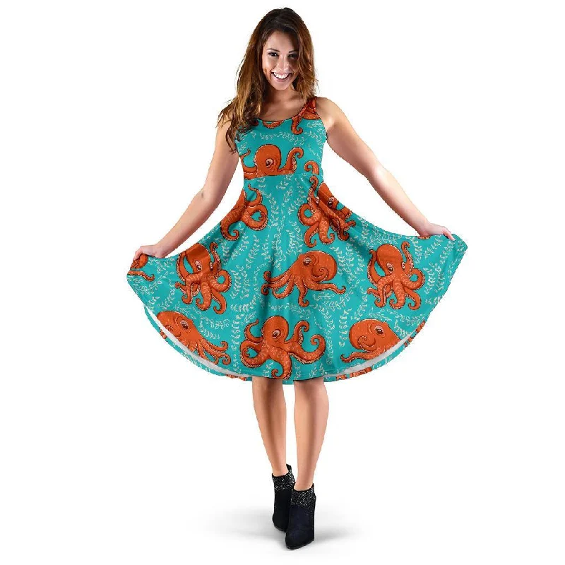 Squid Octopus Tentacle Print Pattern Dress Tunics Trousers formal