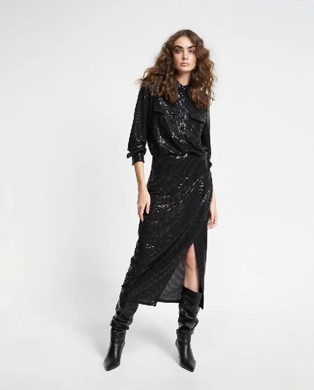 Sequinned knit dress Tunics Fall fleece