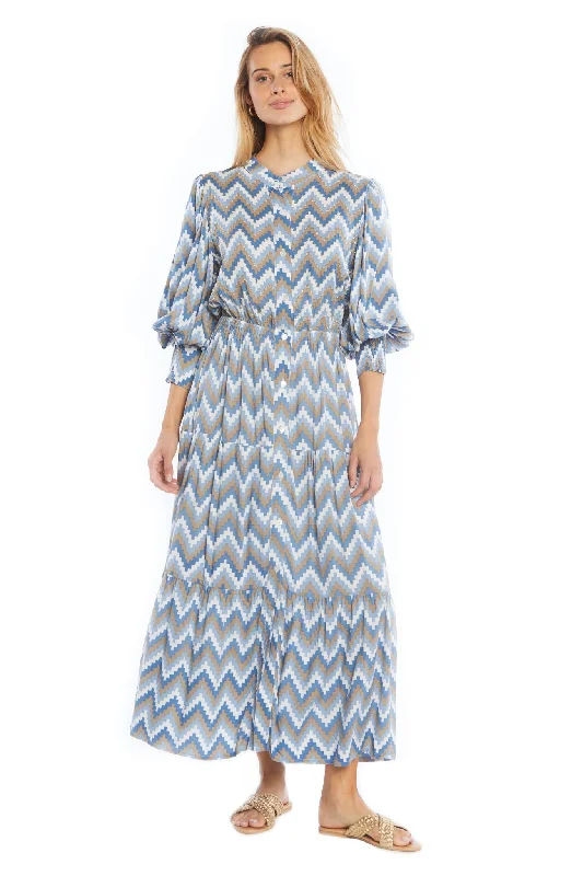Zig Zag Camille Long Dress Tunics Sophisticated sleek