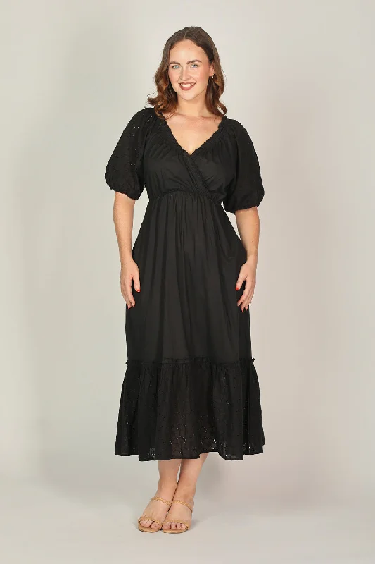 Alison Broderie Anglaise Dress in Black Tunics Chinos classic