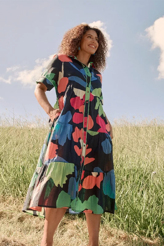 Sabre Collared Dress in Daydream Tunics Practical durable
