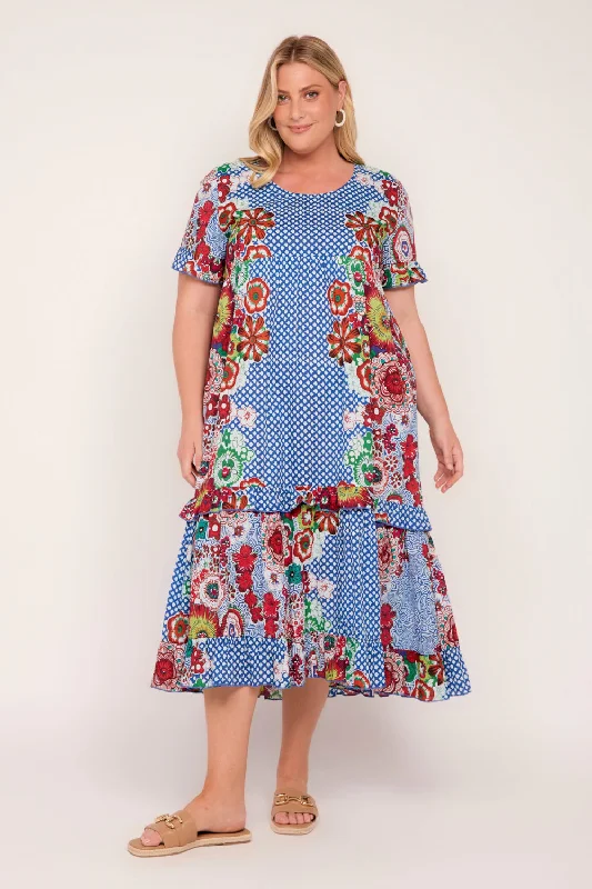 Sabre Frill Dress in Saleya Tunics Plaid country
