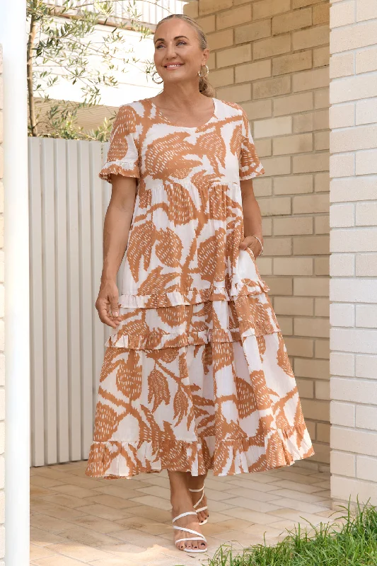Sabre Frill Dress in Desert Palms Tunics Gym athletic