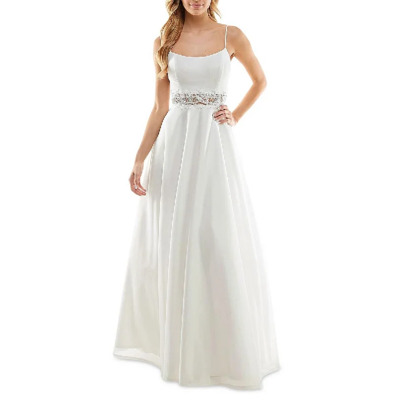 City Studios Womens Juniors Embroidered Shimmer Evening Dress Tunics Office stylish