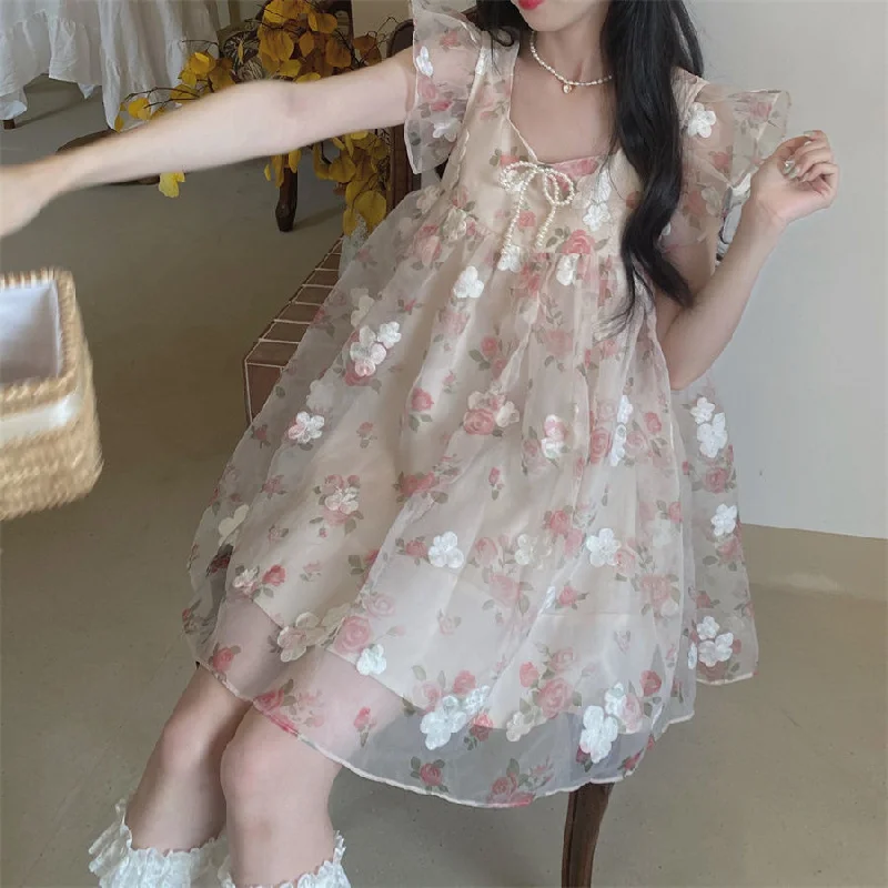 Rose Floral Dress PL52971 Tunics Recommended stylist