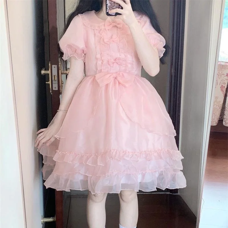 lolita cute bow dress PL53315 Tunics Versatile functional