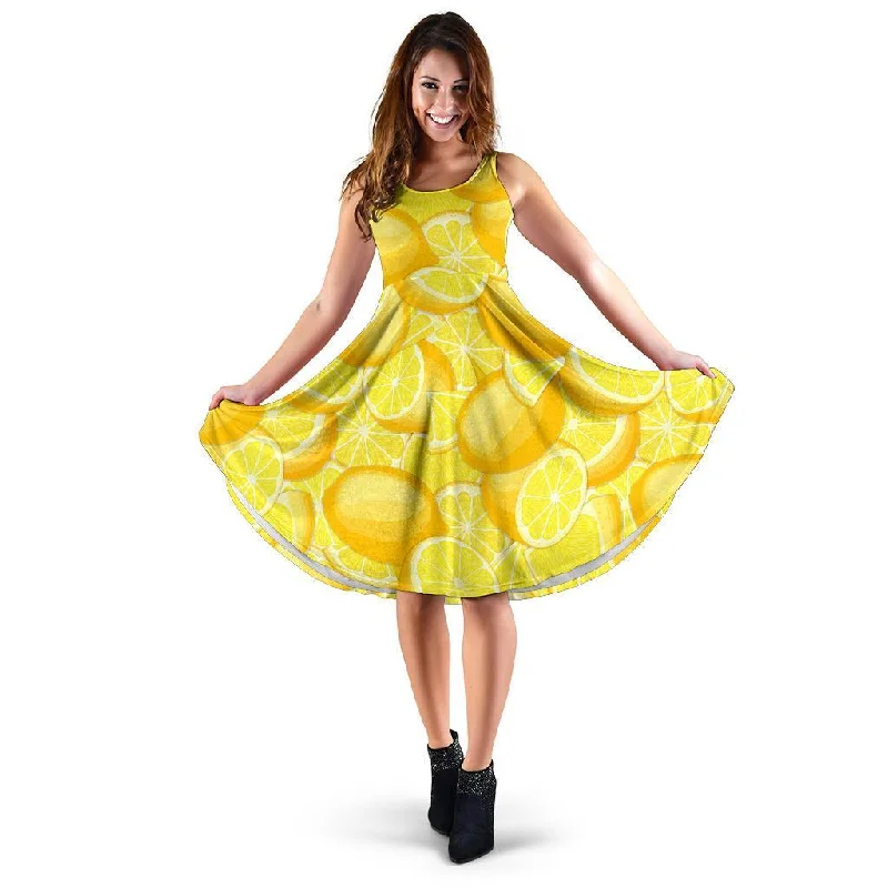 Slice Lemon Pattern Print Dress Tunics Practical durable