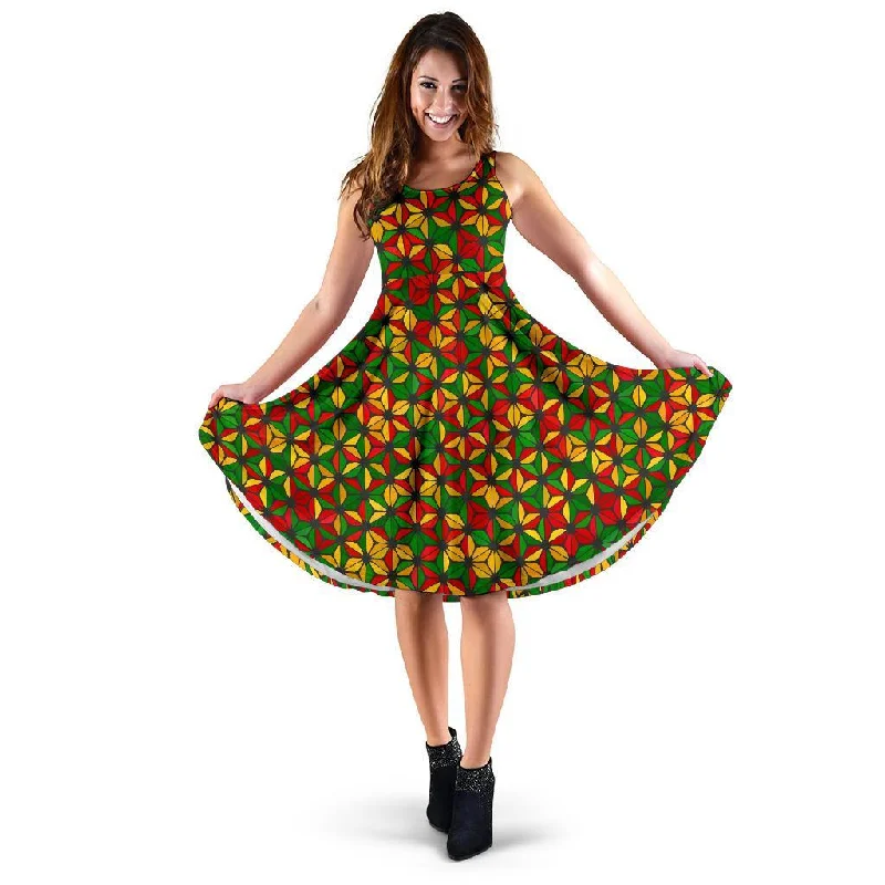Reggae Rasta Print Pattern Dress Tunics New arrival