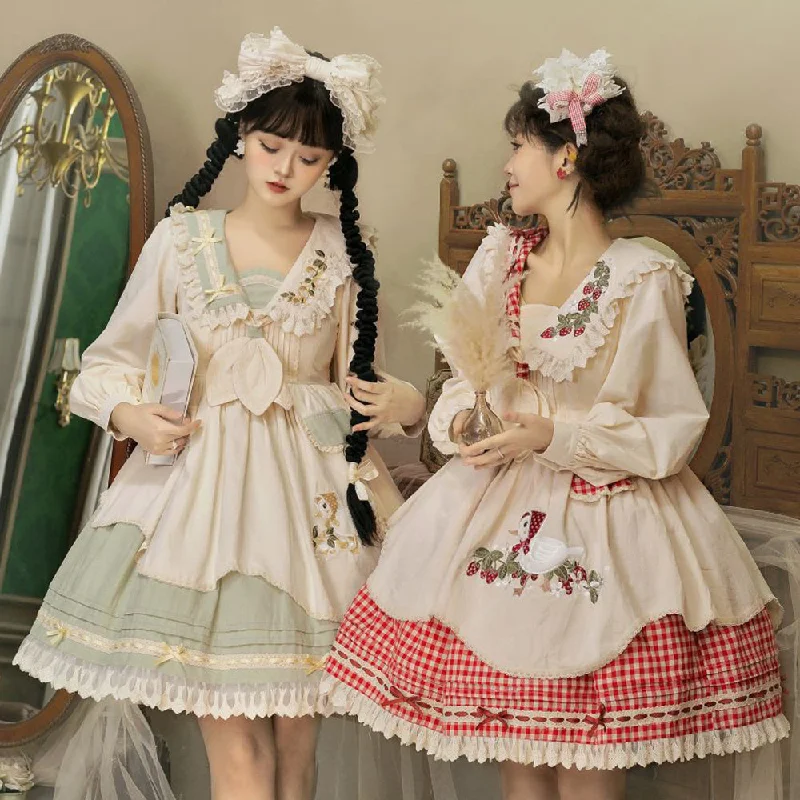Lolita Strawberry Dress PL53294 Turtleneck Warm Winter