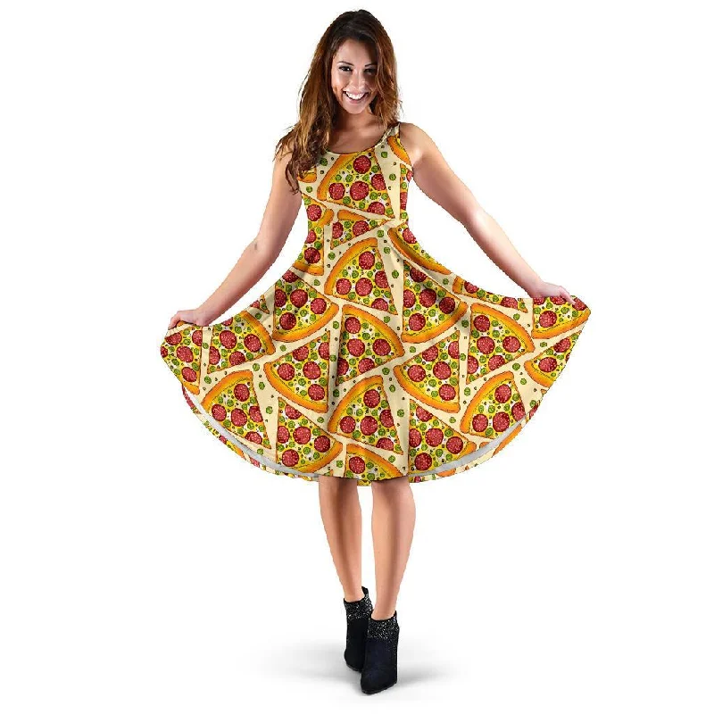 Pizza Pattern Print Dress Tunics Stylish modern
