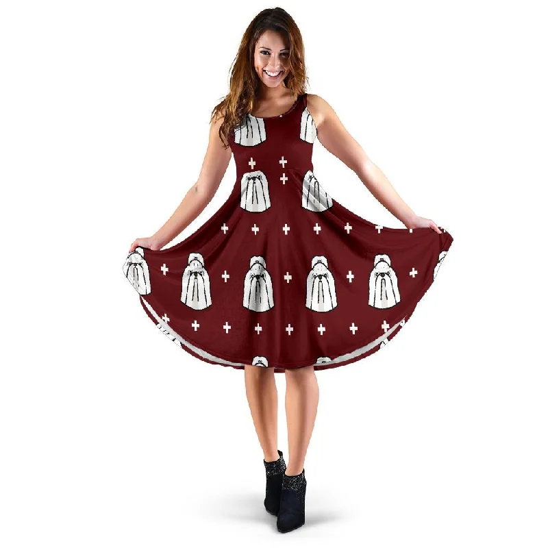 Shih Tzu Dog Pattern Print Dress Tunics Sophisticated sleek