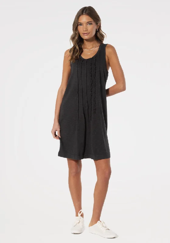 Ruffle Pintuck Dress Tunics Mesh breathable