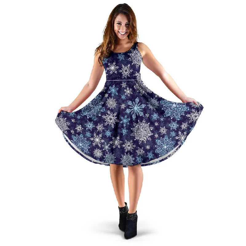 Snowflake Pattern Print Dress Tunics Brand named