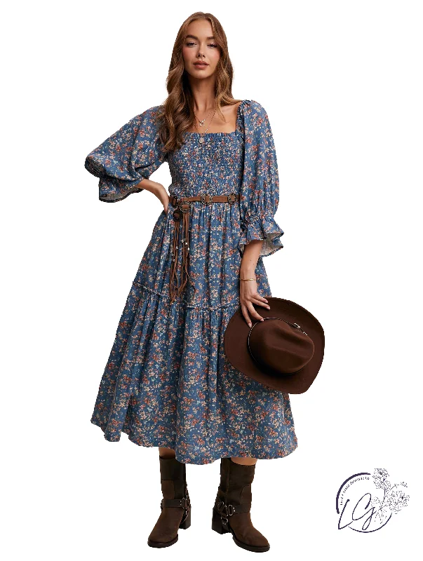 Sunlit Garden Smocked Dress Tunics Short Trendy