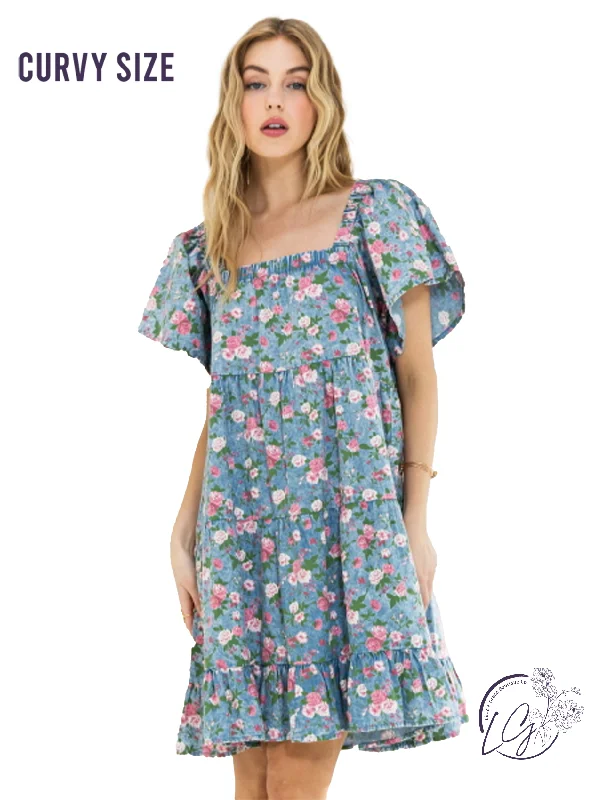 Curvy Cotton Candy Sunsets Dress Tunics Formal black