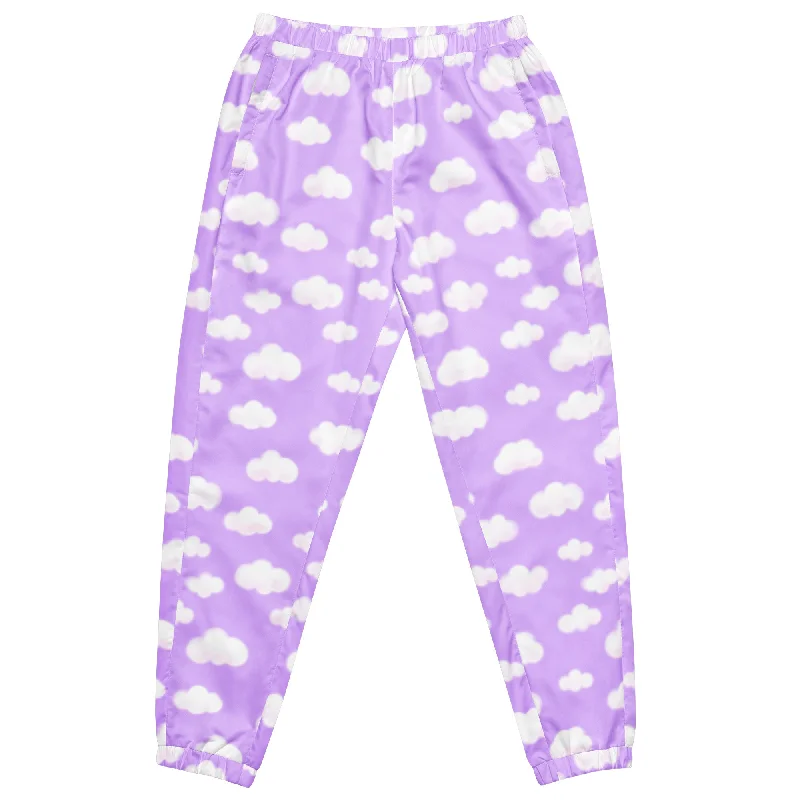 Dreamy Clouds Unisex Track Pants (Lilac) Stylish Paperbag Waist Pants