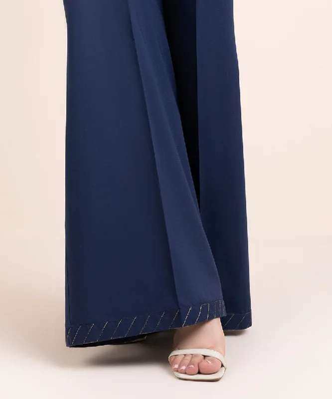 Solid Cambric Flared Pants Soft Stretch Leggings