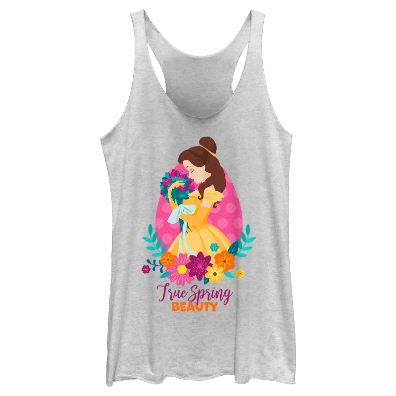 Women's Disney Belle True Spring Beauty Racerback Tank Top fitted tank top