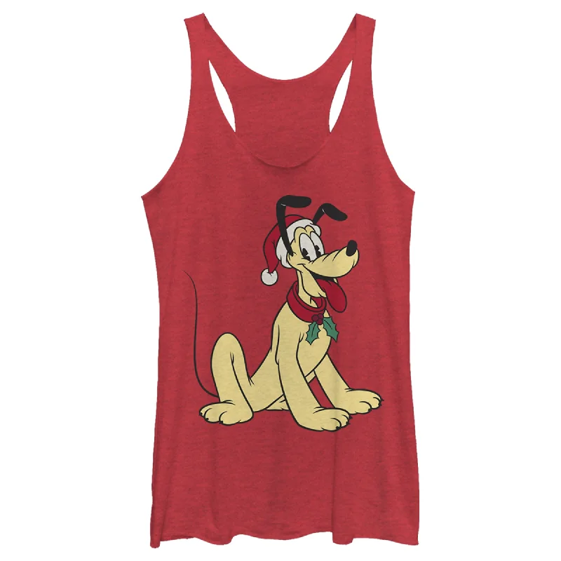 Women's Mickey & Friends Retro Festive Pluto Racerback Tank Top metallic tank top