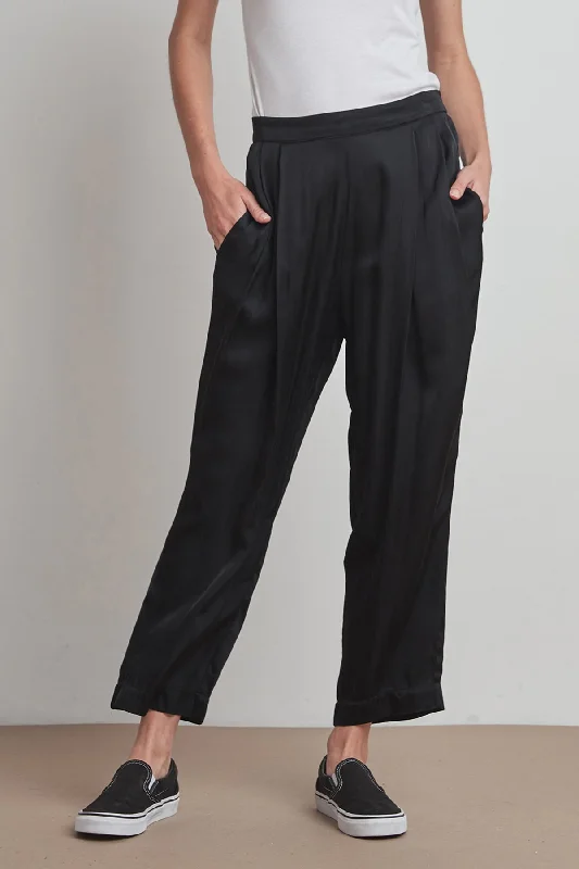 HILLARY SATIN VISCOSE PLEATED PANT Modern Skinny Pants