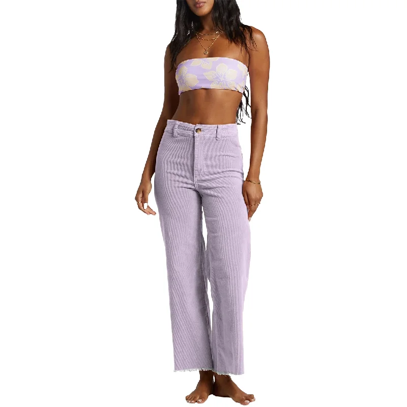 Billabong Women's Free Fall Wide-Leg Corduroy Pants Comfy Zip-Up Pants