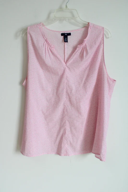 Gap Pink Patterned Tank | XL cotton tank top