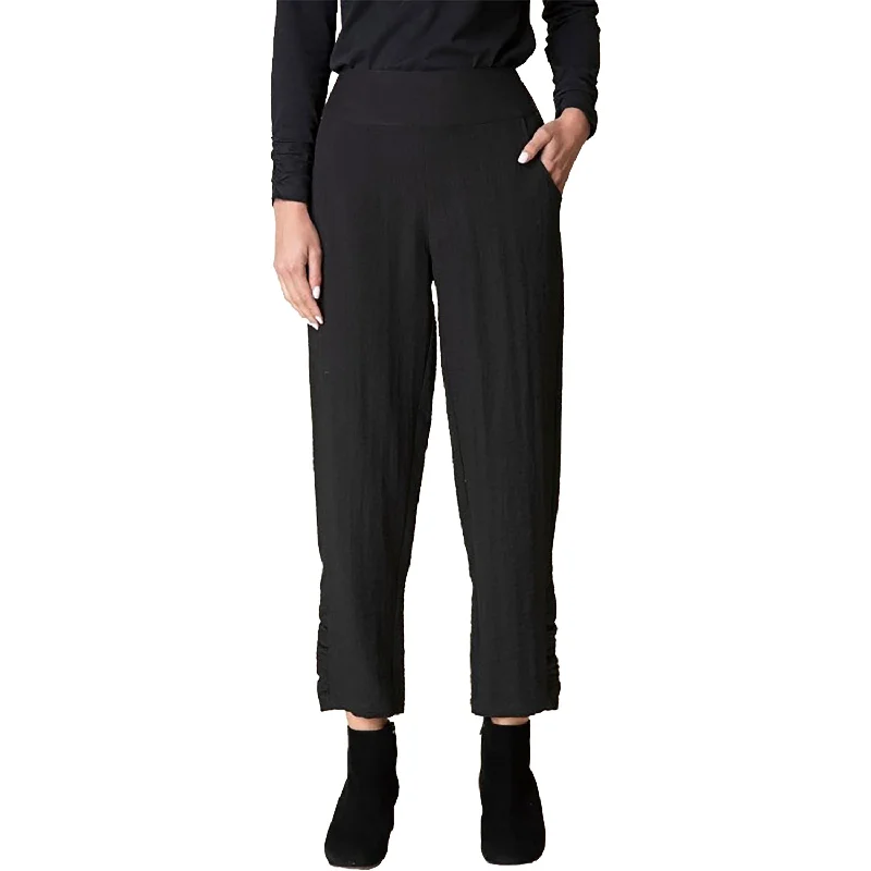 Women's Habitat Ruched Ankle Pant Black Casual Wide Pants