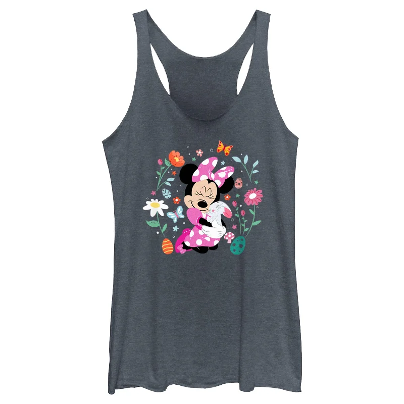 Women's Minnie Mouse Easter Bunny Hug Racerback Tank Top stretchy tank top