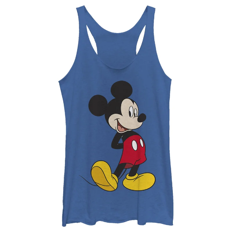 Women's Mickey & Friends Smiling Mickey Mouse Portrait Racerback Tank Top fitness tank top Women's Mickey & Friends Smiling Mickey Mouse Portrait Racerback Tank Top fitness tank top