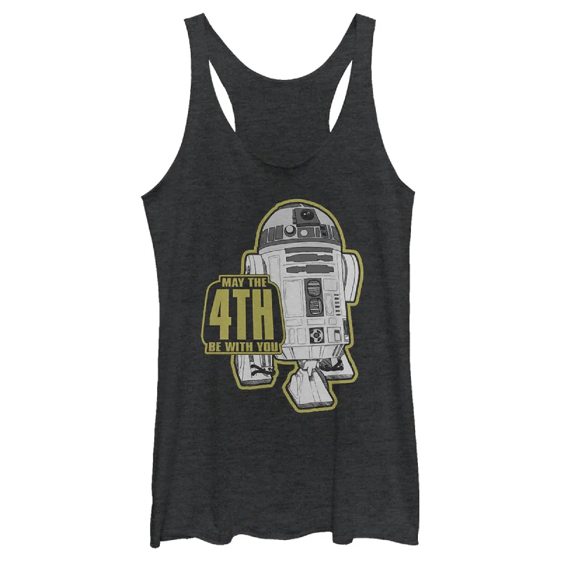 Women's Star Wars R2-D2 May the 4th Be With You Racerback Tank Top sage tank top
