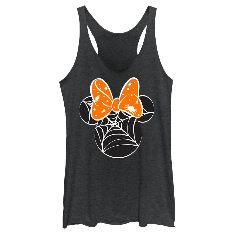 Women's Mickey & Friends Minnie Web Silhouette Racerback Tank Top sequin tank top