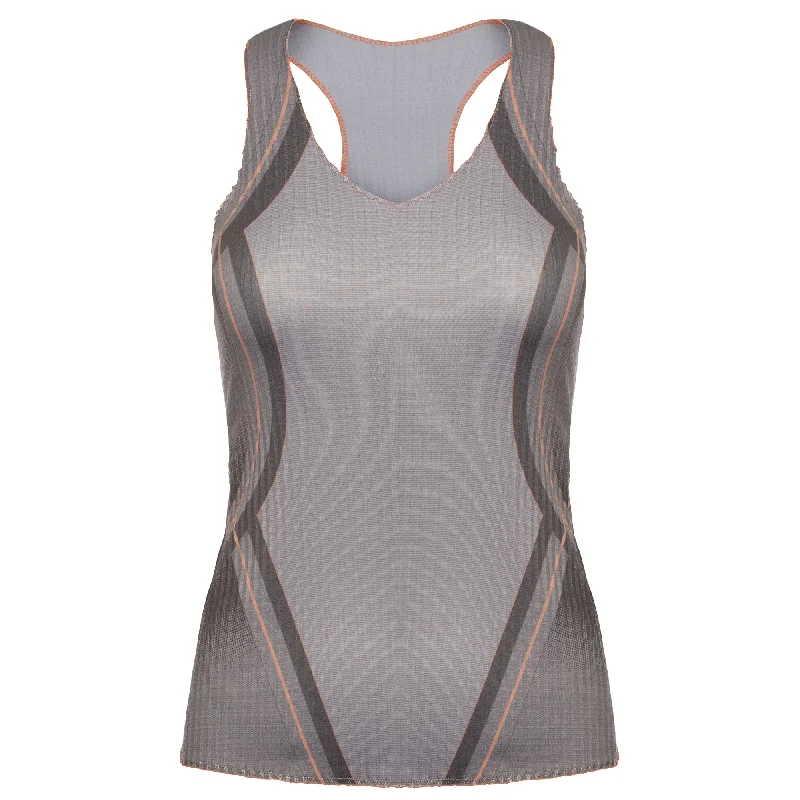 K-Swiss Pleated V-Neck Asphalt Womens Tennis Tank Top graphic tank top