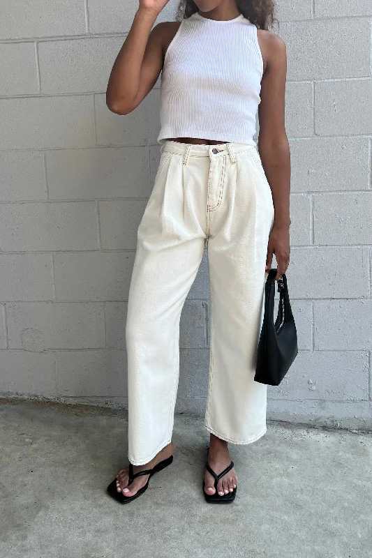 TWILL STRAIGHT LEG PANT Classic Pleated Pants