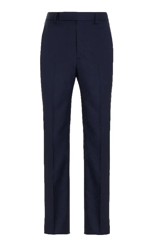 Sebastian Pant in Dark Navy Virgin Wool Twill Comfy High-Waist Jeans