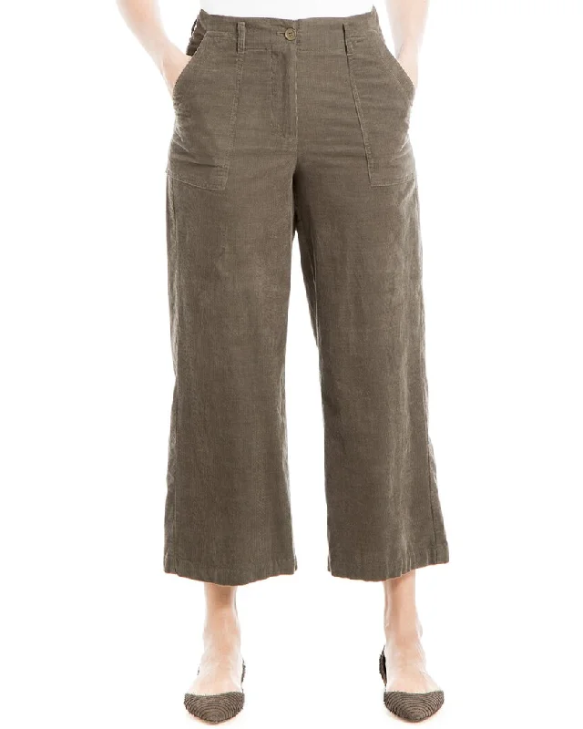 Max Studio Crop Wide Leg Corduroy Pant Casual Yoga Pants