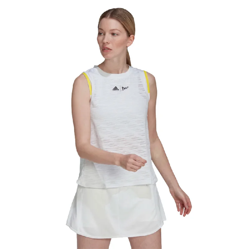 Adidas London Match White Womens Tennis Tank flowy tank top