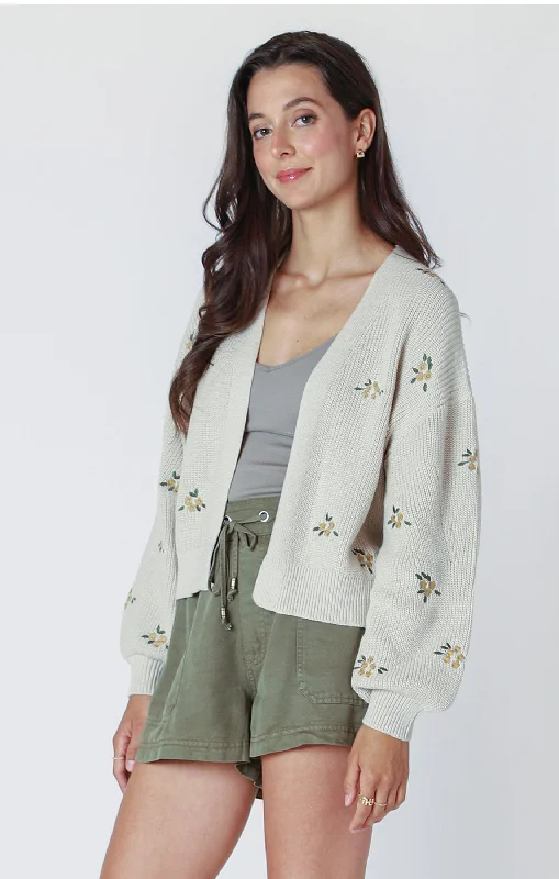LS Embroidered Cardigan Machine Wash Dry Clean Hand Wash