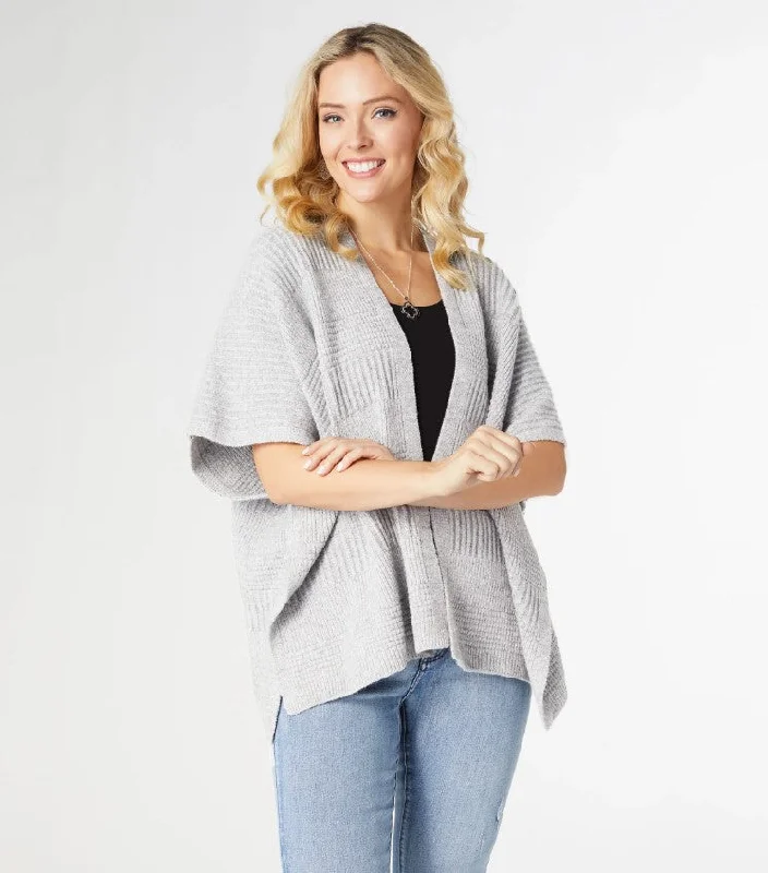 Neve Rib Knit Stripe Cardigan Boxy Cardigan Fitted Cardigan A-Line