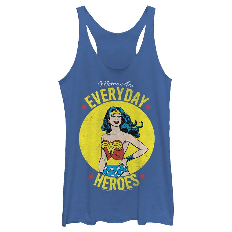 Women's Wonder Woman Moms Are Everyday Heroes Racerback Tank Top chic tank top